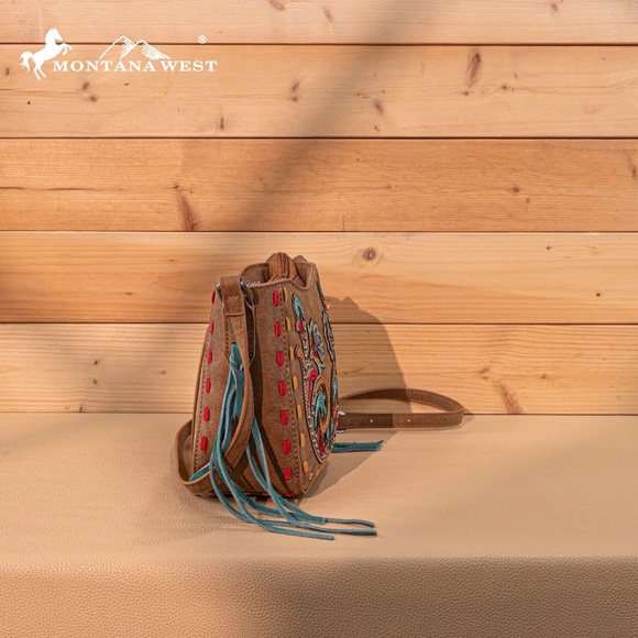 Montana West Embroidered Crossbody Brown - Picture 3 of 5